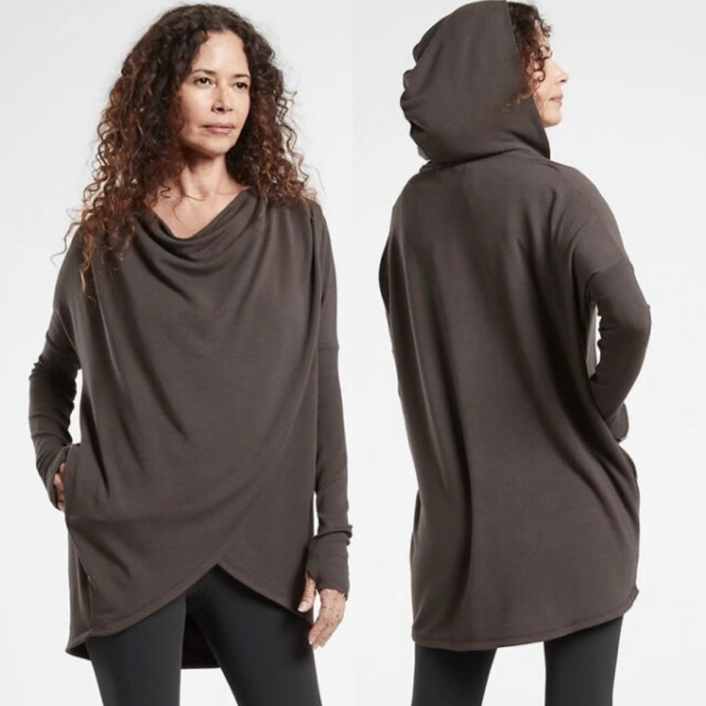 Athleta Dark Brown Hooded Sweater